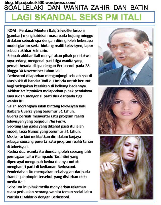 lagi skandal seks PM Itali